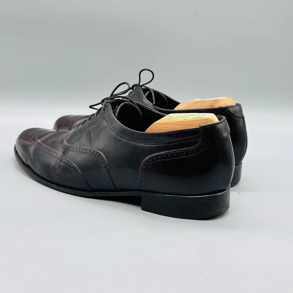 Johnston & Murphy Shoes Mens 8 Brown Leather Wingtip Oxford Lace Up Dress Brogue